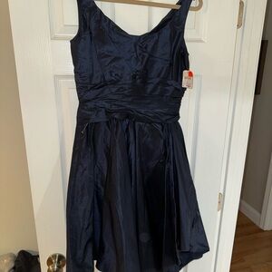 Oscar de la Renta Elegant Navy Blue Dress